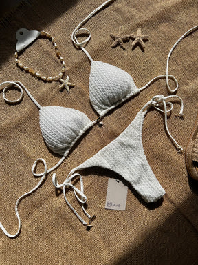 Biquíni cortininha crochet branco Yeskla