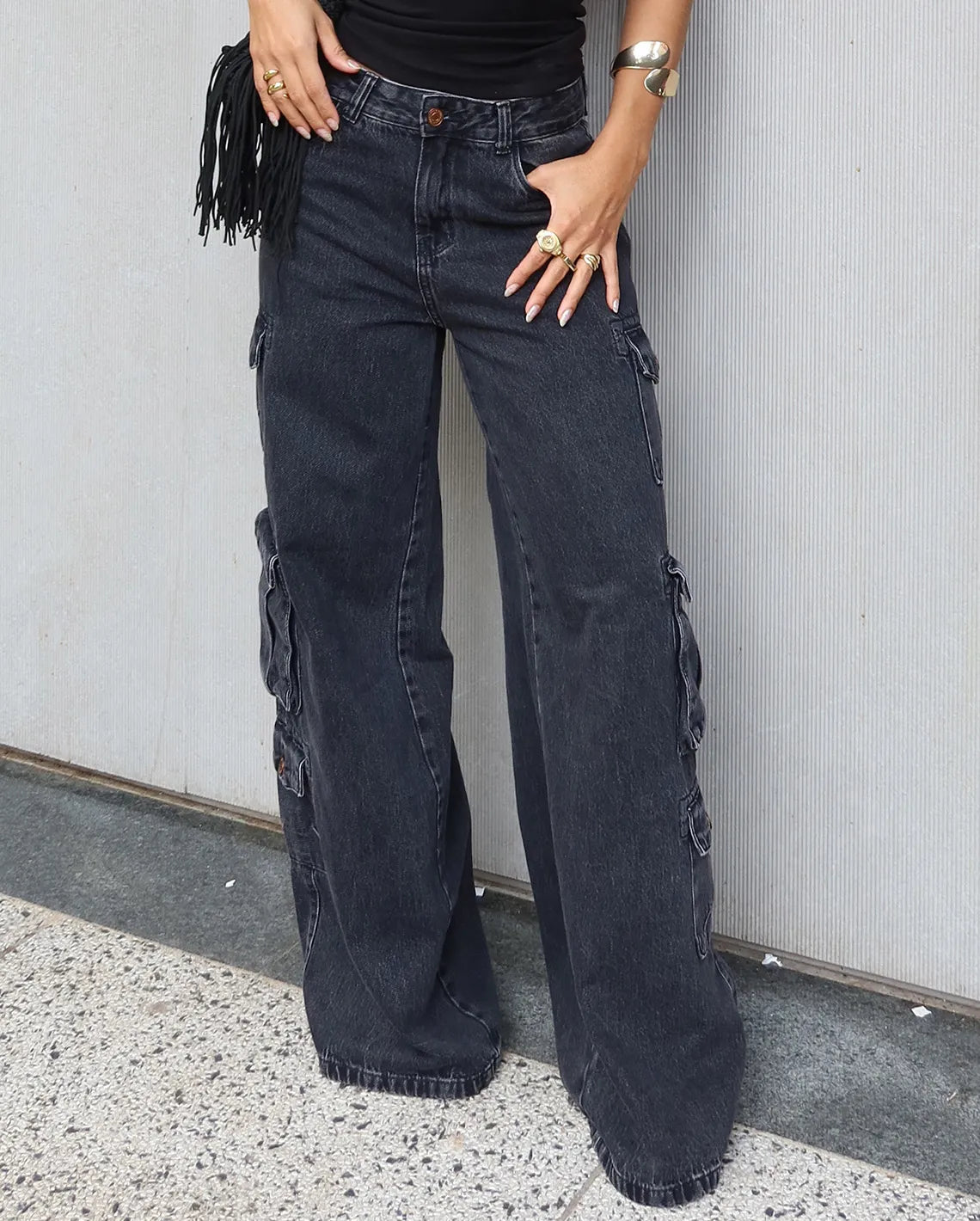 Calça Jeans Cargo Grafite - Consciência