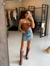 Saia Curta Jeans Pespontada Yeskla
