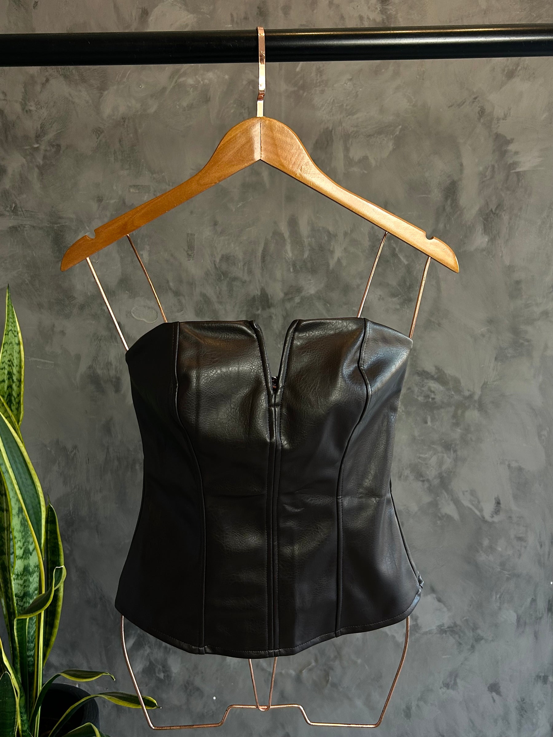 Blusa Corset Couro - Yeskla