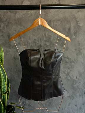 Blusa Corset Couro - Yeskla