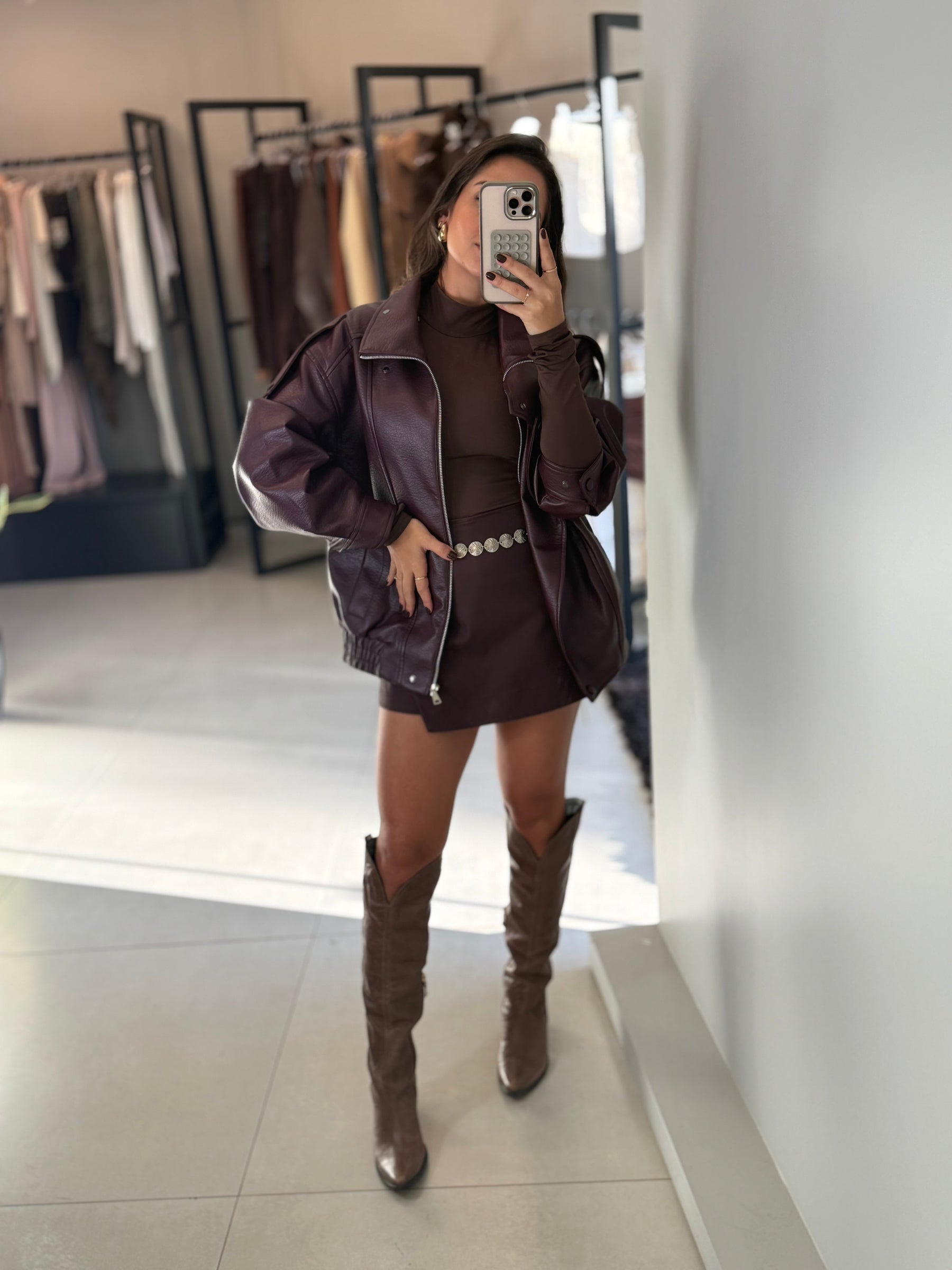 Jaqueta Couro Oversized