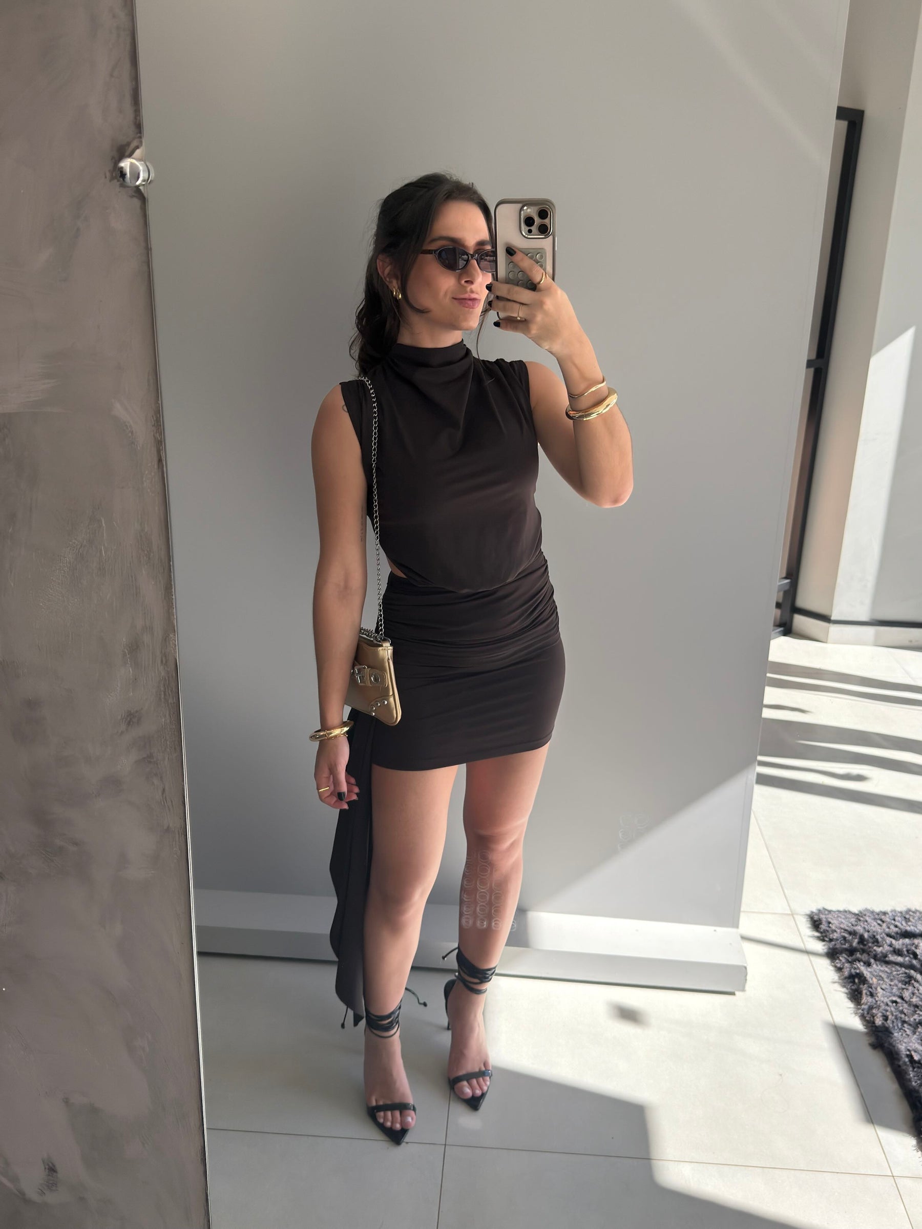 Vestido Justo Drapeado Darling Choc