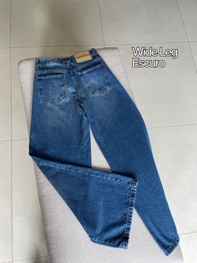Calça Wide Leg Relaxed Sky Escuro - Consciência