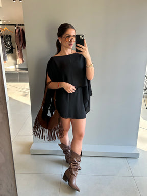 Conjunto Bata e Saia curta- Pietra