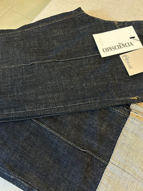 Calça Jeans Reta Barra Virada