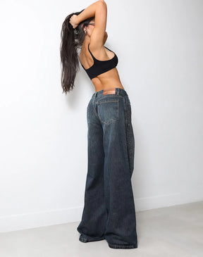 Calça Jeans Aplicações Brilho Tinto Marrom Consciência