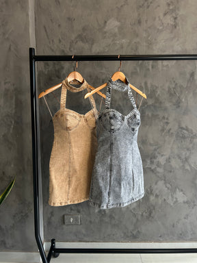 Vestido Curto Jeans Chocker