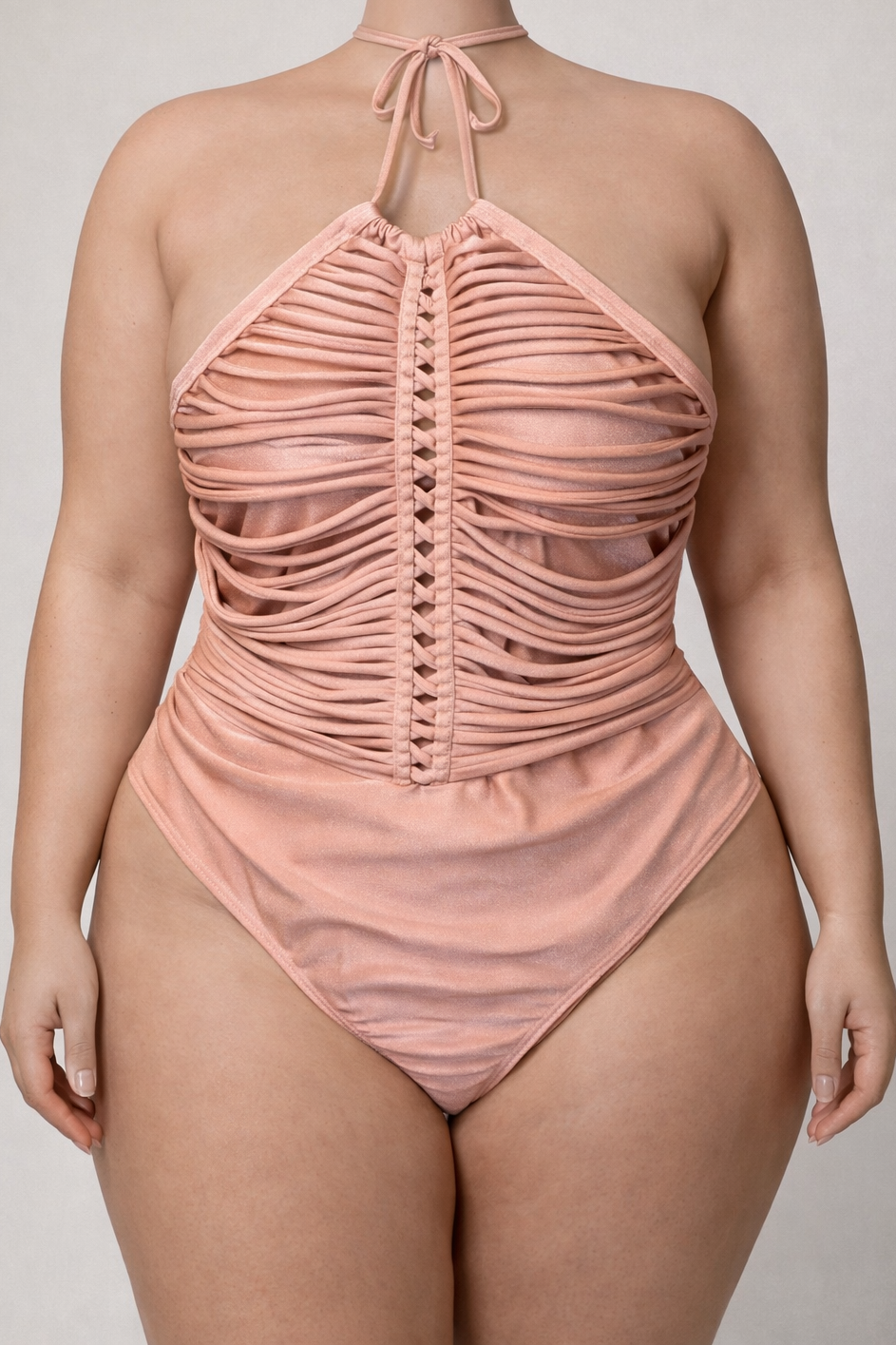 Maiô macramê rose