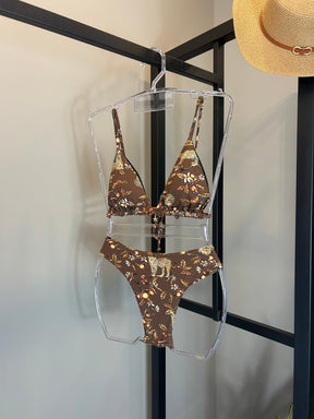 Biquini Cortininha Asa-delta Leopard