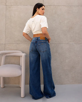 Wide Leg Relaxed Sky Escuro - Consciência