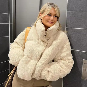 Jaqueta Feminina Teddy de Pelúcia – Casaco Quentinho de Inverno
