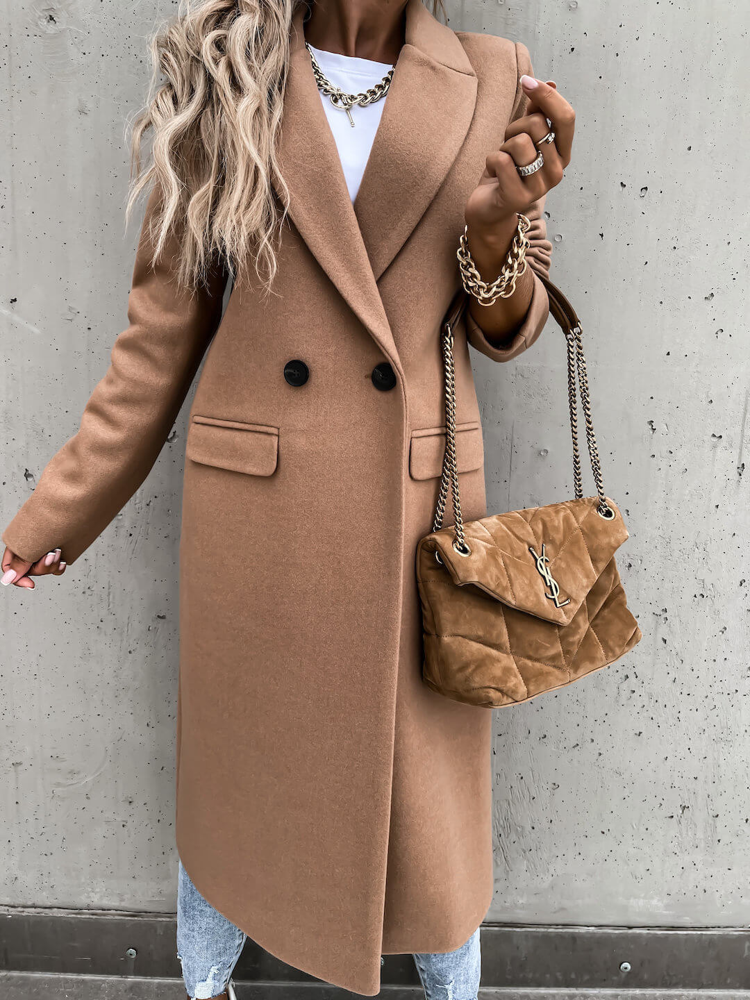 Casaco Feminino Longo de Lã Batida | Elegante e Aconchegante para o Inverno