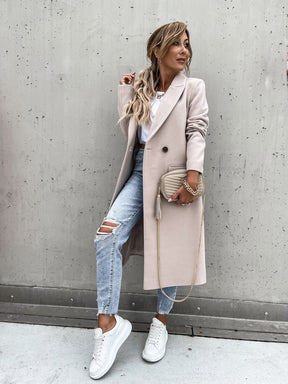 Casaco Feminino Longo de Lã Batida | Elegante e Aconchegante para o Inverno