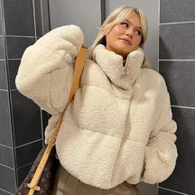 Jaqueta Feminina Teddy de Pelúcia – Casaco Quentinho de Inverno