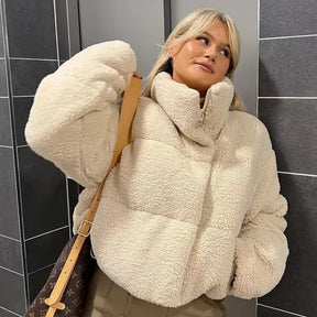 Jaqueta Feminina Teddy de Pelúcia – Casaco Quentinho de Inverno