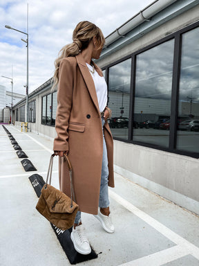 Casaco Feminino Longo de Lã Batida | Elegante e Aconchegante para o Inverno