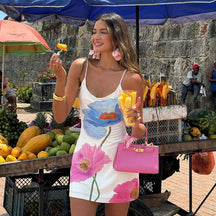 Vestido Curto Floral Primavera Feminino – Estampa Floral Colorida e Confortável