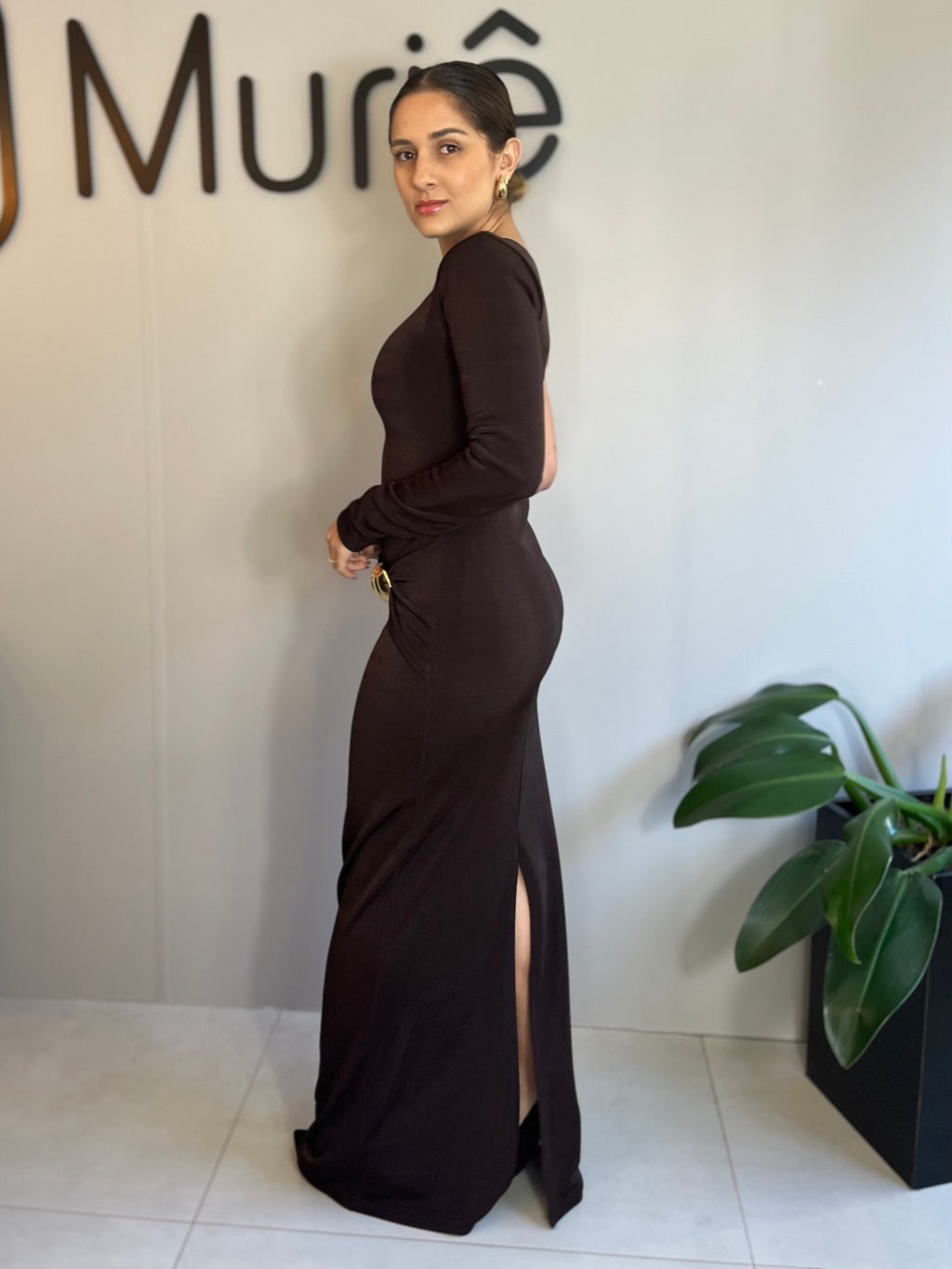 Vestido Longo Manga Unica Zayra