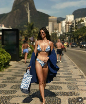 Biquini Cortininha Recreio azul
