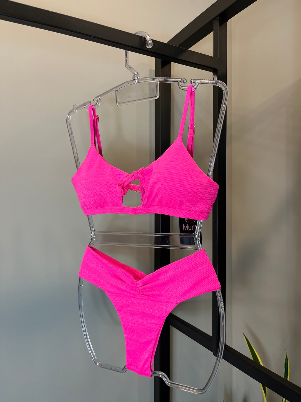 Biquini top lacinho pink