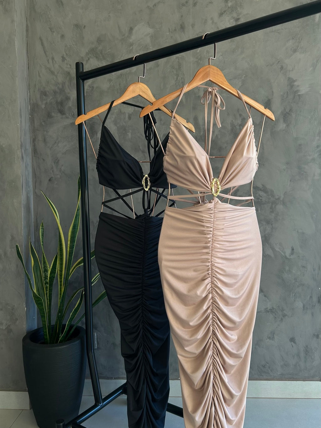 Vestido Midi Drapeado Festa – Luz