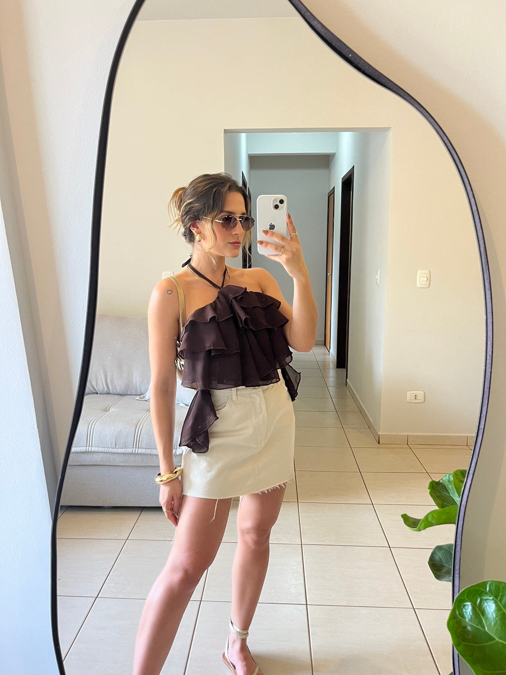 Cropped Bata Feminino com Babados Boho Chic