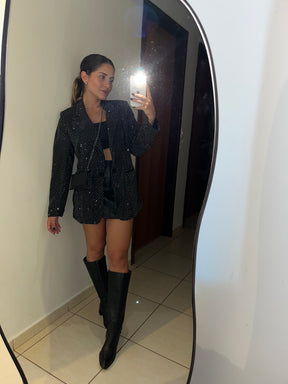 Blazer Feminino Oversized com Brilho – Diamond