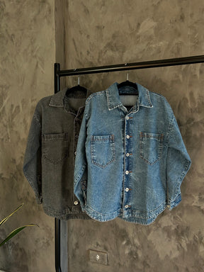 Jaqueta Jeans Over Sized Bolso