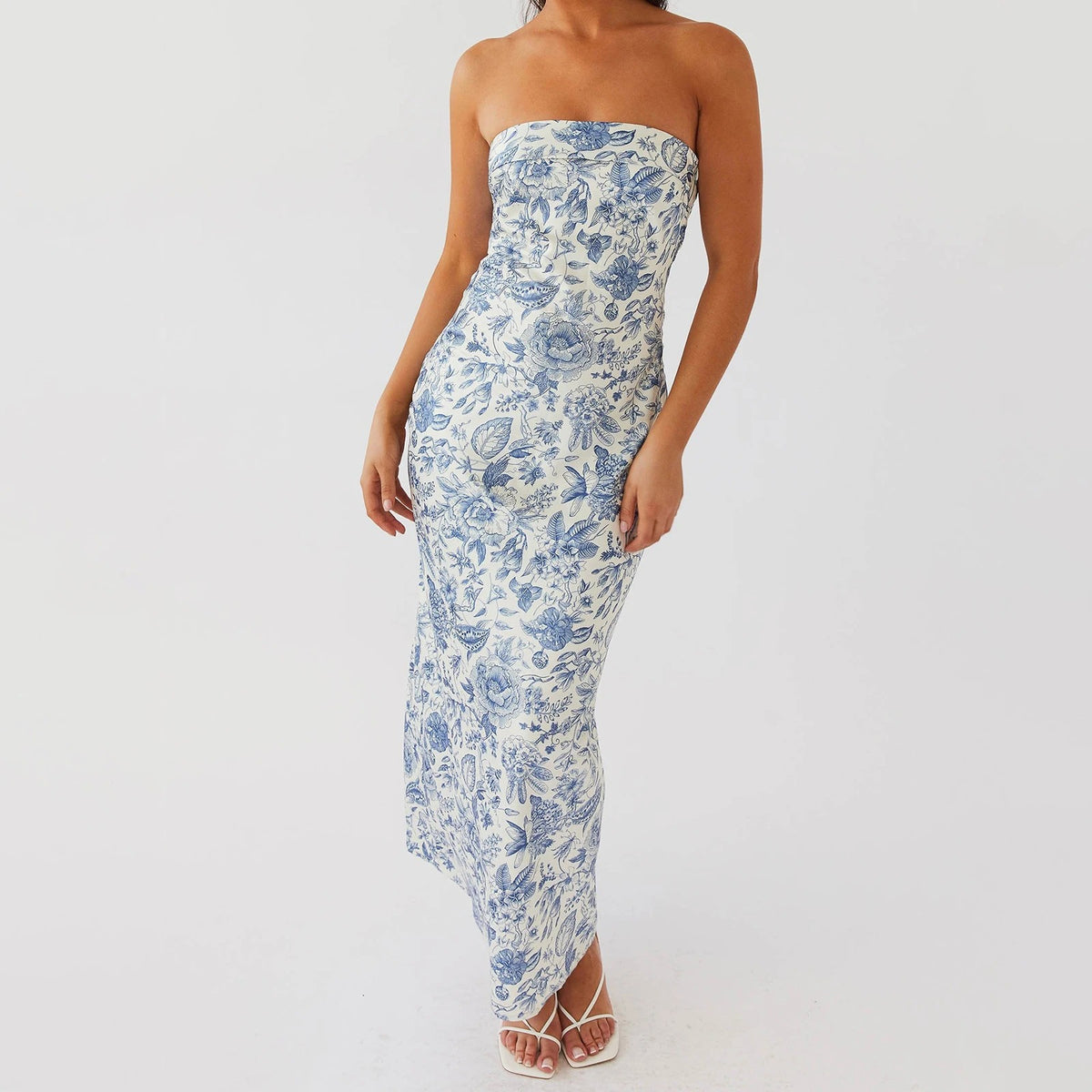 Vestido Longo Tomara que Caia Estampado Floral Dia a dia