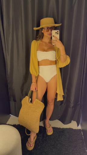 Biquíni faixa hot pant Off white