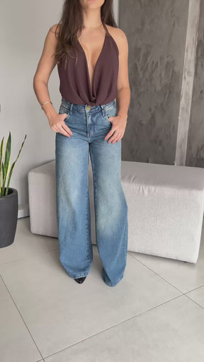 Calça Jeans Wide Leg Sky Sujinho - Consciência