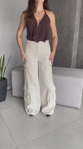 Calça Jeans Cargo Off White- Consciência