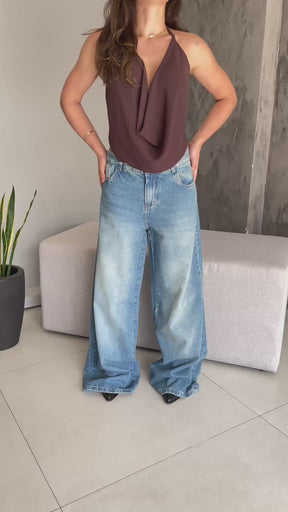 Calça Jeans Wide Leg Sky Sujinho - Consciência