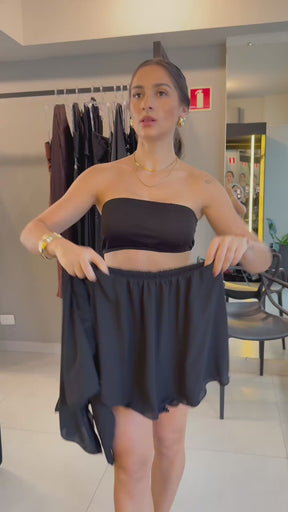 Conjunto Bata e Saia curta- Pietra